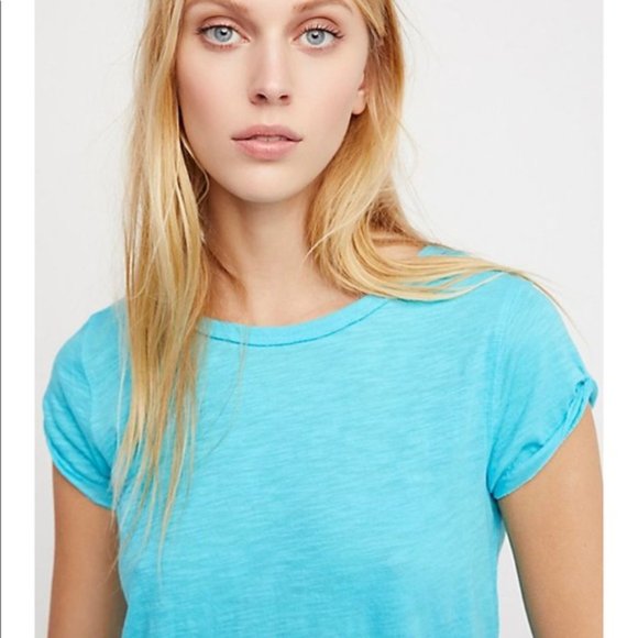 Free People We The Free S Turquoise Clare Tee - Picture 3 of 13
